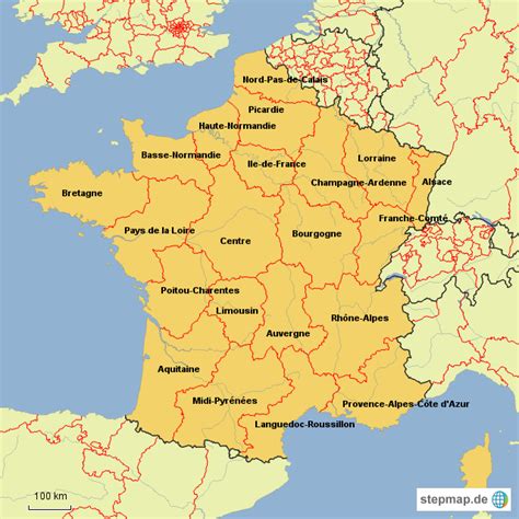 Stepmap Die Regionen Frankreichs Landkarte Für Frankreich