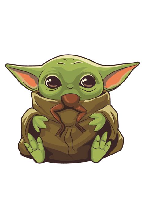The Mandalorian Baby Yoda Eating Frog Sticker Star Wars Stickers My