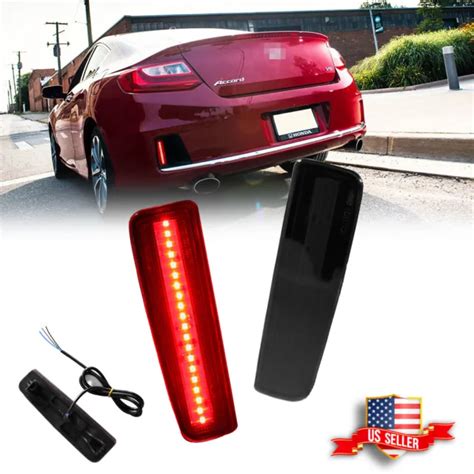 Smoked Led Rear Bumper Reflector Tail Brake Light For Honda