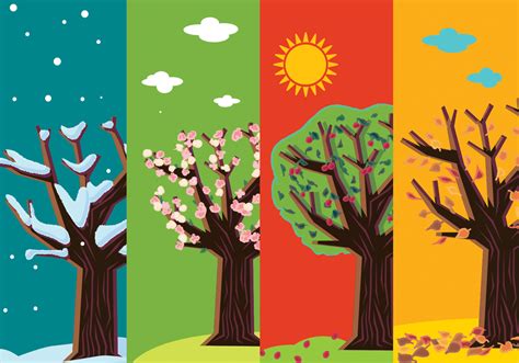 Four Seasons Abstract Trees Download Free Vector Art Stock Graphics