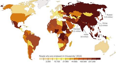 Map The World’s 36 Million Slaves The Washington Post