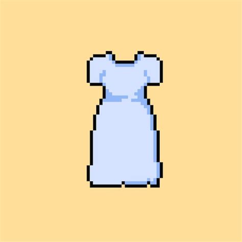Premium Vector White Dress With Pixel Art Style
