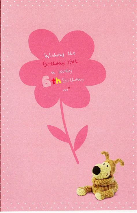Boofle Happy 6th Birthday Greeting Card Cards Love Kates