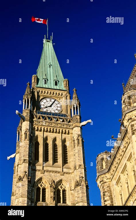 Peace Tower Canadian Parliament Buildings Ottawa Ontario Canada