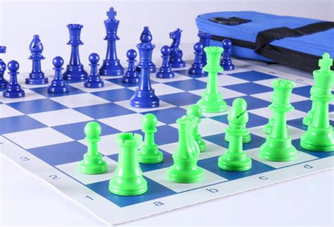 Club Chess Set Color Combo 2 Green And Blue Chess House