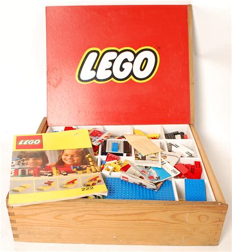 Lego An Original Vintage Boxed Lego 222 Set In Original Wooden Box