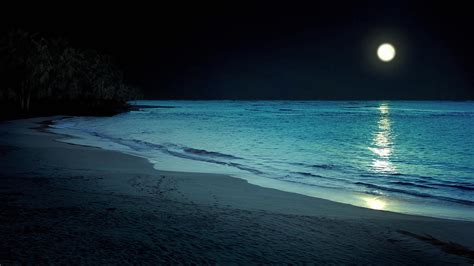 Moonlit Beach At Night Guildford United Kingdom 1920x1078 By