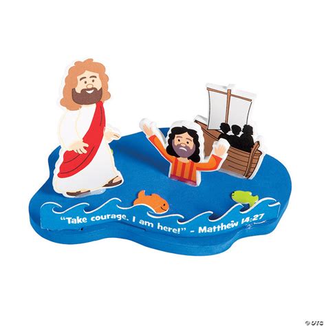 3d Jesus And Peter Walk On Water Floating Craft Kit Makes 12 Oriental