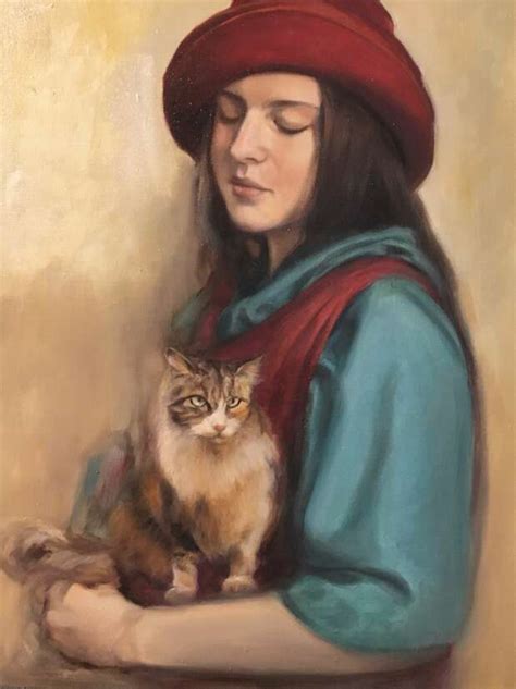 Girl with a cat Małgorzata Sadowska Majewska TouchofArt