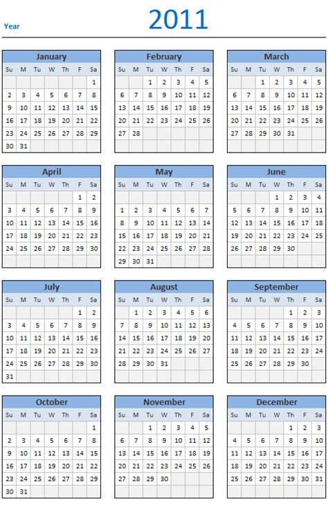 Yearly Calendar Template Katy Perry Buzz