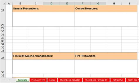 Coshh Assessment Template Business Templates Excel Templates Coshh