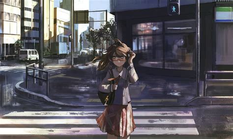 800x480 Anime Girl Crossing The Street 800x480 Resolution Hd 4k