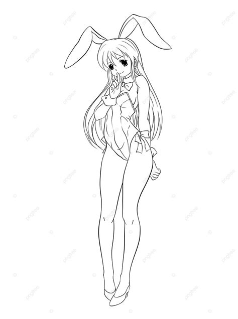 Sexy Rabbit Girl Animation Girls Line Draft Rabbit Drawing Girl