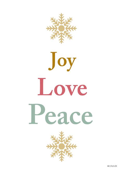 Joy Love Peace Christmas Card Digital Art By William Martin