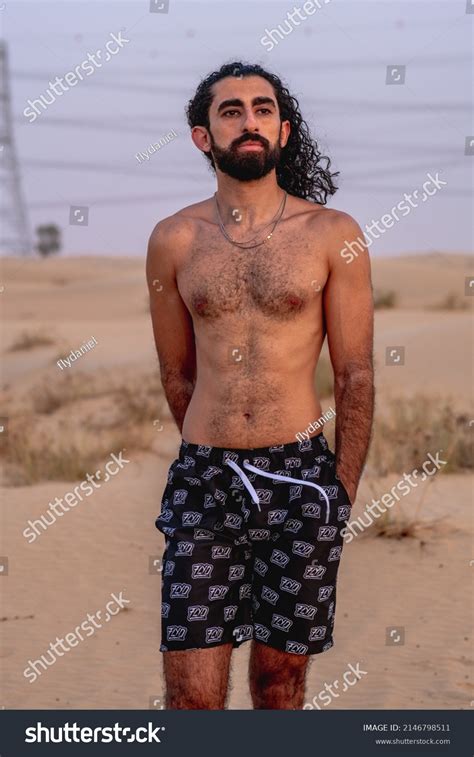 Fit Shirtless Middle Eastern Man Beard Foto Stock Shutterstock