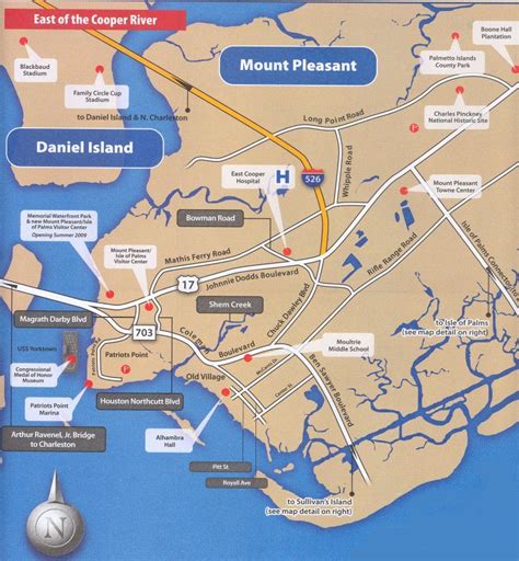 Mount Pleasant Map Sc South Carolina Charlestons Finest City Guide