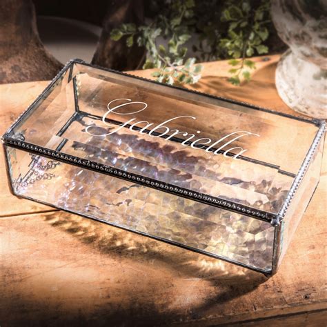 Personalized Glass Box Custom Jewelry Storage Laser Engraved Etsy