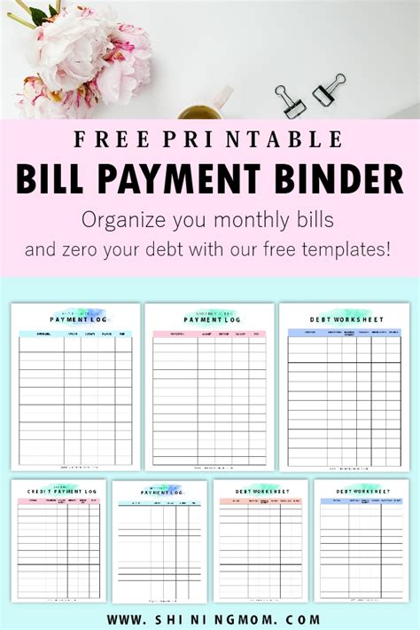 Printable Monthly Bill Organizer Printable Templates