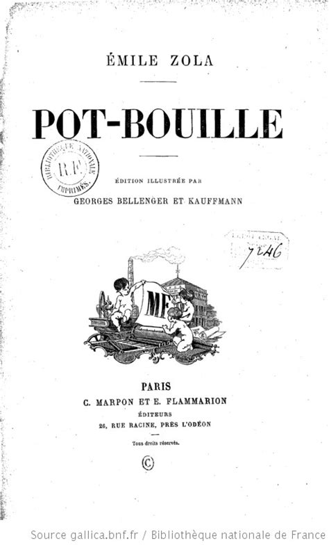 Pot Bouille Émile Zola édition Illustrée Par Georges Bellenger Et
