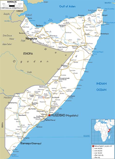 Detailed Clear Large Road Map Of Somalia Ezilon Maps