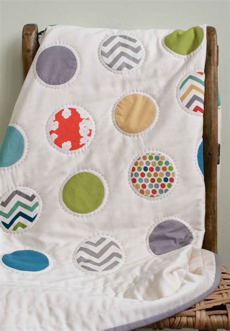 Modern Polkadot Baby Quilt Handmade Polka Dot Toddler Quilt