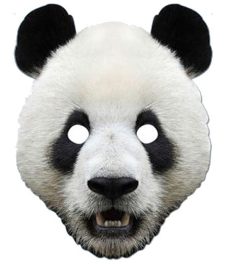 Panda Animal Card Party Face Mask. In Stock Now with Free UK Delivery