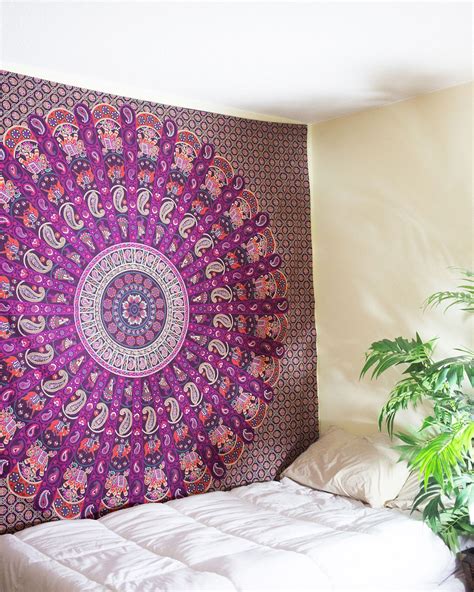 Beautiful Purple Mandala Tapestry | Bohemian wall tapestry, Mandala