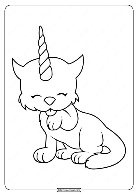 Free, printable hello kitty coloring pages, party invitations, printables and paper crafts for hello kitty fans the world over! Unicorn Kitten Coloring Pages