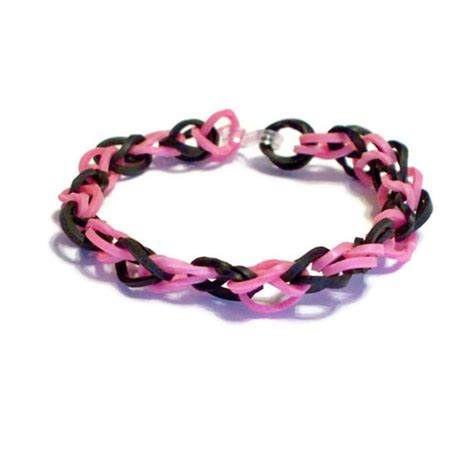 Black And Hot Pink Rubber Band Bracelet Thin By Bunglebands