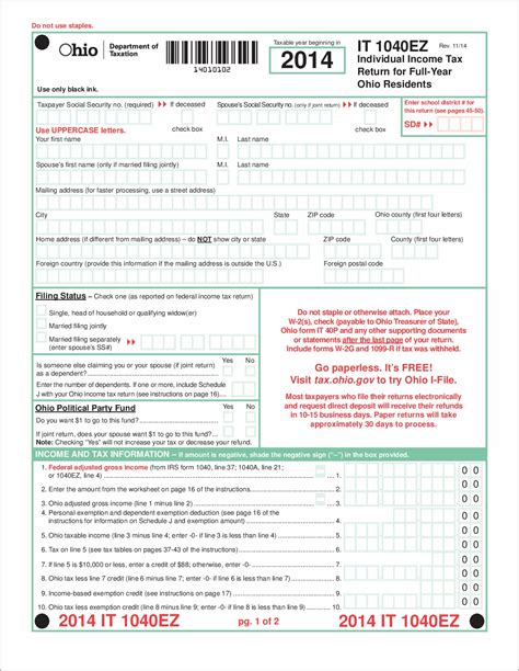1040ez State Tax Form Missouri Form Resume Examples