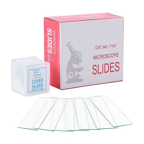 50pcs Clear Transparent Blank Microscope Slides And 100pcs Square Cover