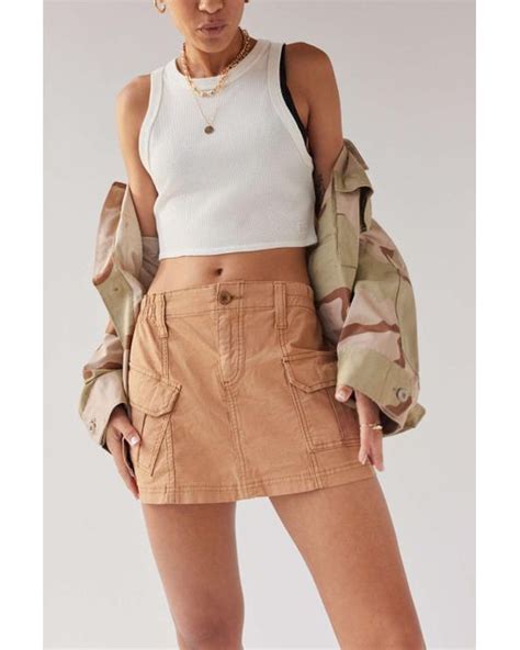 Urban Outfitters Uo Low Rise Cargo Mini Skirt In Brown Lyst Canada