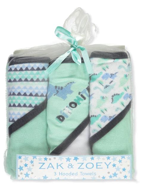 Zak And Zoey Baby Boys 3 Pack Hooded Towels