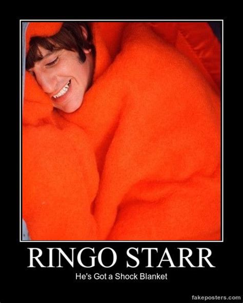 A Smiling Woman Wrapped In An Orange Blanket With The Caption Ringo Star He S Got A Shock Blanket