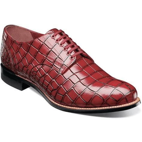 Stacy Adams Stacy Adams Madison Oxford Shoes Crocodile Print Leather Red Walmart