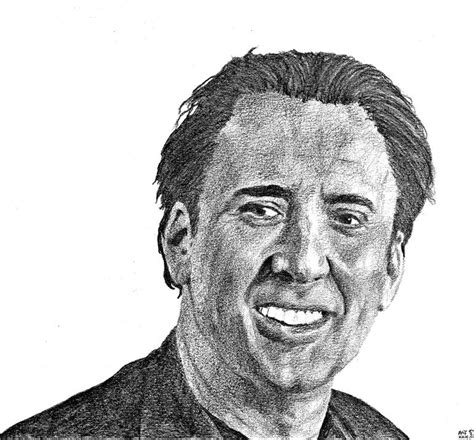 Portrait Of Nicolas Cage Drawing By Arif Kilic Saatchi Art
