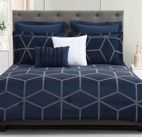 chezmoi collection corvo 5 pieces modern jacquard geometric lattice pattern bedding comforter