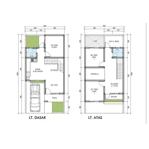 contoh denah rumah 2 lantai site plan | Desain rumah, Denah rumah, Rumah