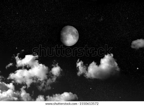 Moon Night Sky Clouds 3d Illustration Stock Illustration 1550613572