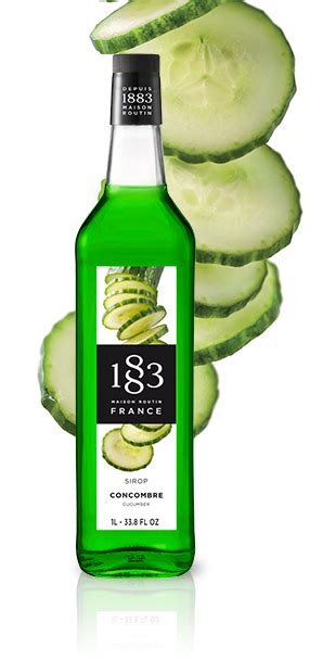 1883 Cucumber Syrup Glass 1L Bottle Gourmet Syrups 1883 Maison Routin