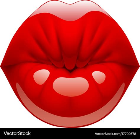 Red Kissing Lips Royalty Free Vector Image Vectorstock