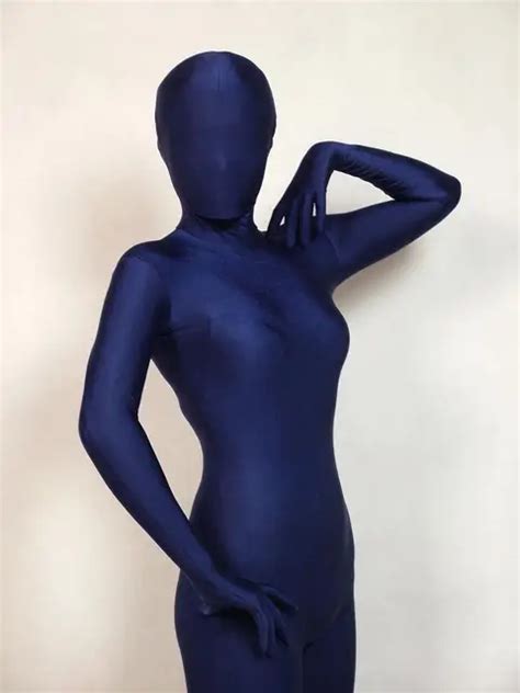 Silver Blue Full Body Spandexlycra Bodysuit Zentai Leotard Suit Adult