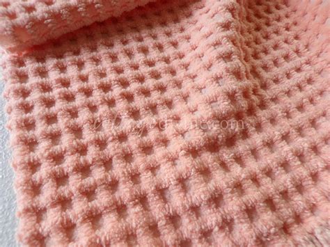 Mini Grid Vintage Chenille Quilt Fabric In Peach Bliss 24 X 25 Piece