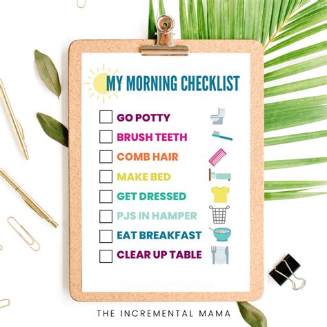 Free Printable Morning Routine Chart For Toddlers With