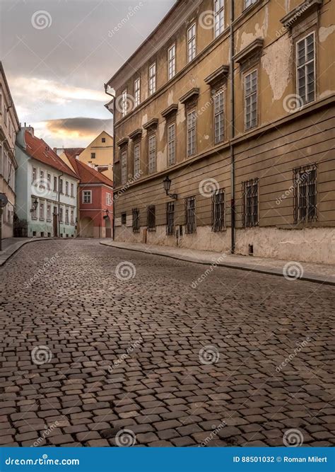 Old Cobble Street In Prague Castle District Stock Photo Image Of
