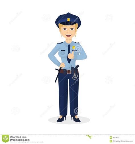 policewoman or cop woman in uniform cartoon vector 55328771