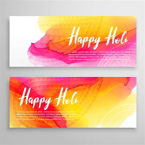 Holi Festival Banners With Colorful Background Download Free Vector