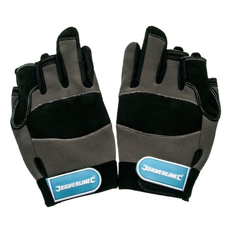 Silverline 282597 Part Fingerless Mechanics Gloves Large Silverline