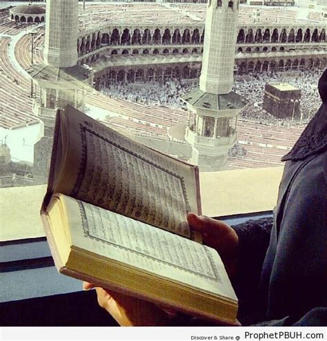 Reading Quran At Safwa Tower Looking Onto Masjid Al Haram Al Masjid