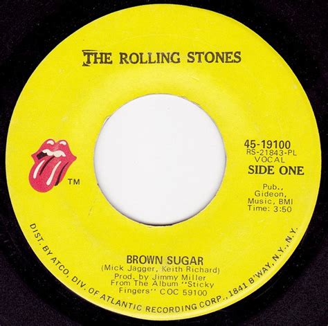The Rolling Stones Brown Sugar 1971 Plastic Products Pressing